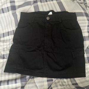 Black jeans mini skirt